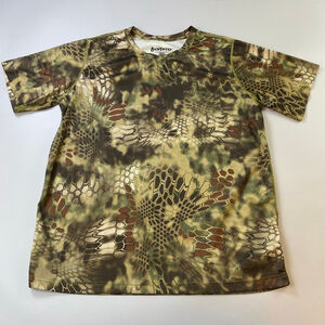 Men's Kryptek Camo Short Sleeve Tee XL Green Brown Sporty Fabric